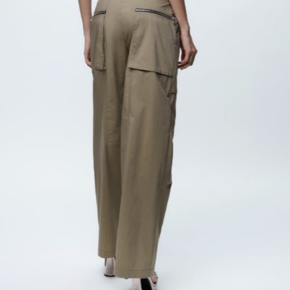 TOPSTITCHED ZIPPERED PANTS - Picture 5 of 5